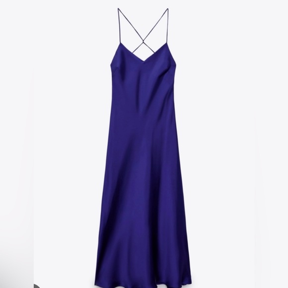 ZARA Satin Effect Midi Dress (NWT) - Picture 1 of 7